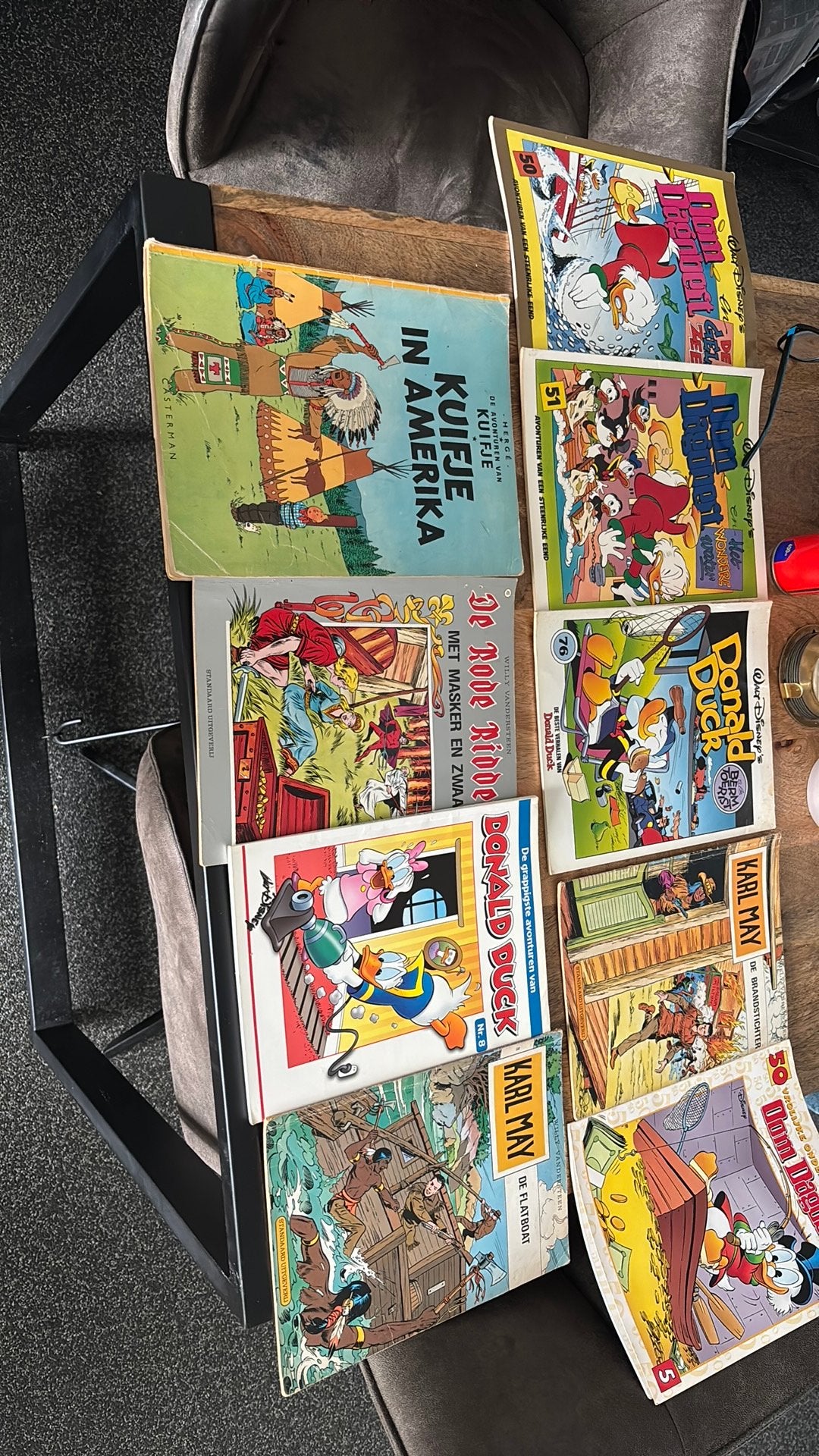 Diverse oude stripboeken: Kuifje, Donald Duck, Rode Ridder, Boeken, Stripboeken, Meerdere stripboeken, Ophalen of Verzenden, Gelezen