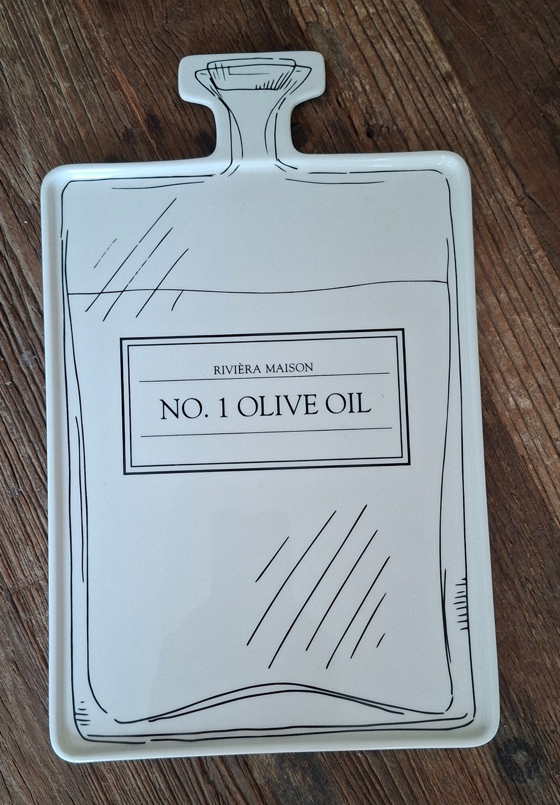Riviera Maison Olijfolie Serveerplank/Schaal, Snij-/serveerplank, Ophalen of Verzenden, Zo goed als nieuw, Steen/keramiek