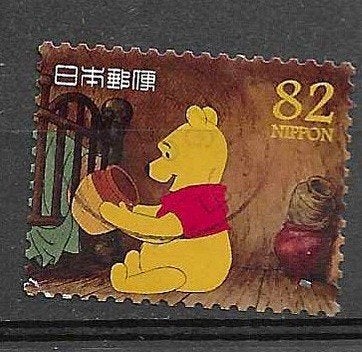 Japanse postzegel Winnie de Poeh 82 yen, Ophalen of Verzenden, Gestempeld, Oost-Azië