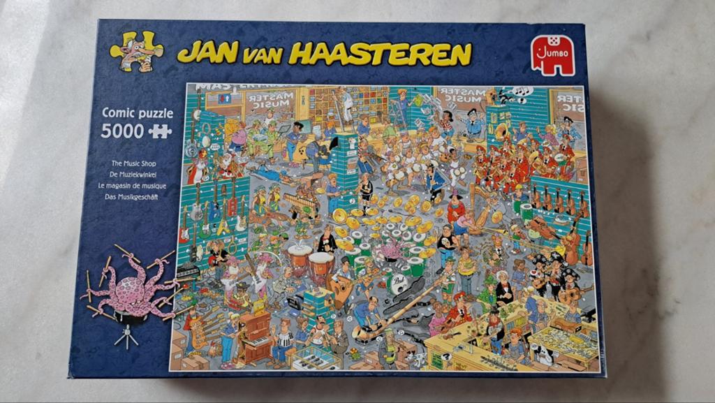 Jan van Haasteren - De Muziekwinkel - 5000 stukje, Ophalen of Verzenden, Meer dan 1500 stukjes, Zo goed als nieuw