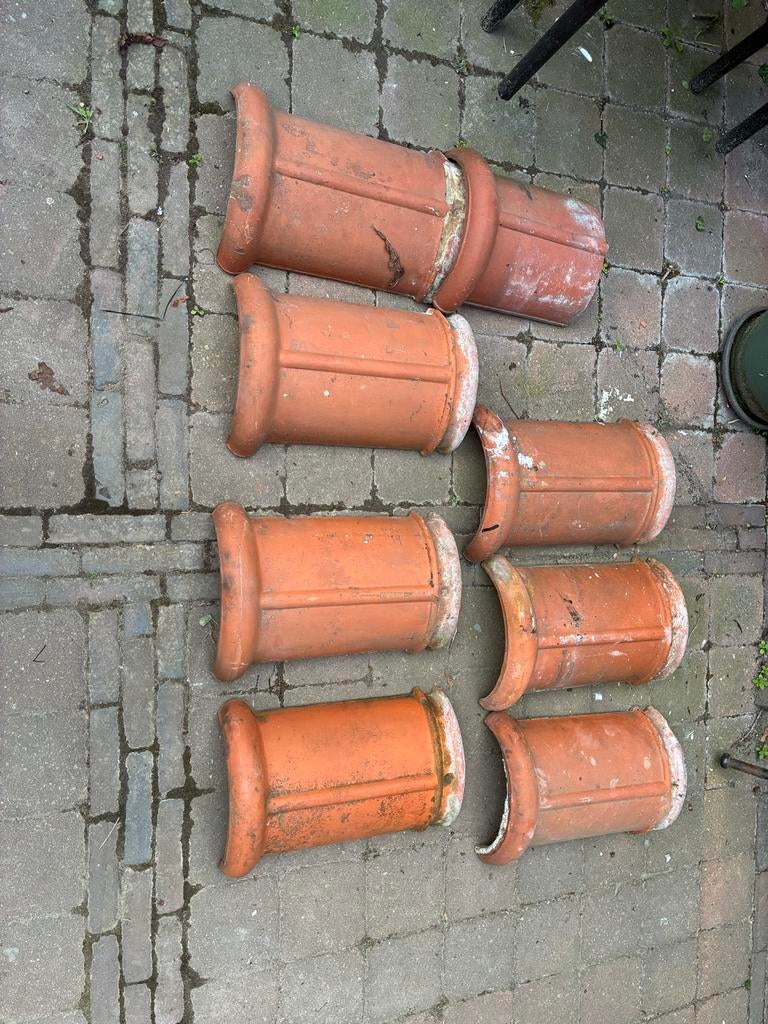 Nokvorsten - 7 stuks, Doe-het-zelf en Verbouw, Dakpannen en Dakbedekking, Ophalen, Steen of Klei, Zo goed als nieuw, Minder dan 5 m²