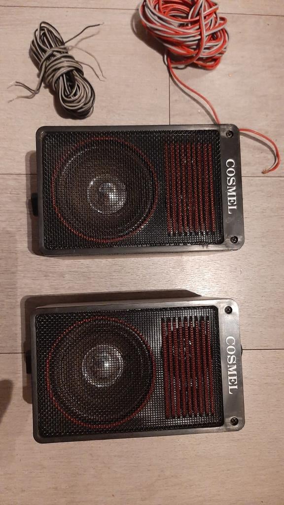 Cosmel 3-weg compact geluidsboxen 100W, 18x11cm, Gebruikt, 60 tot 120 watt, Front, Rear of Stereo speakers, Ophalen