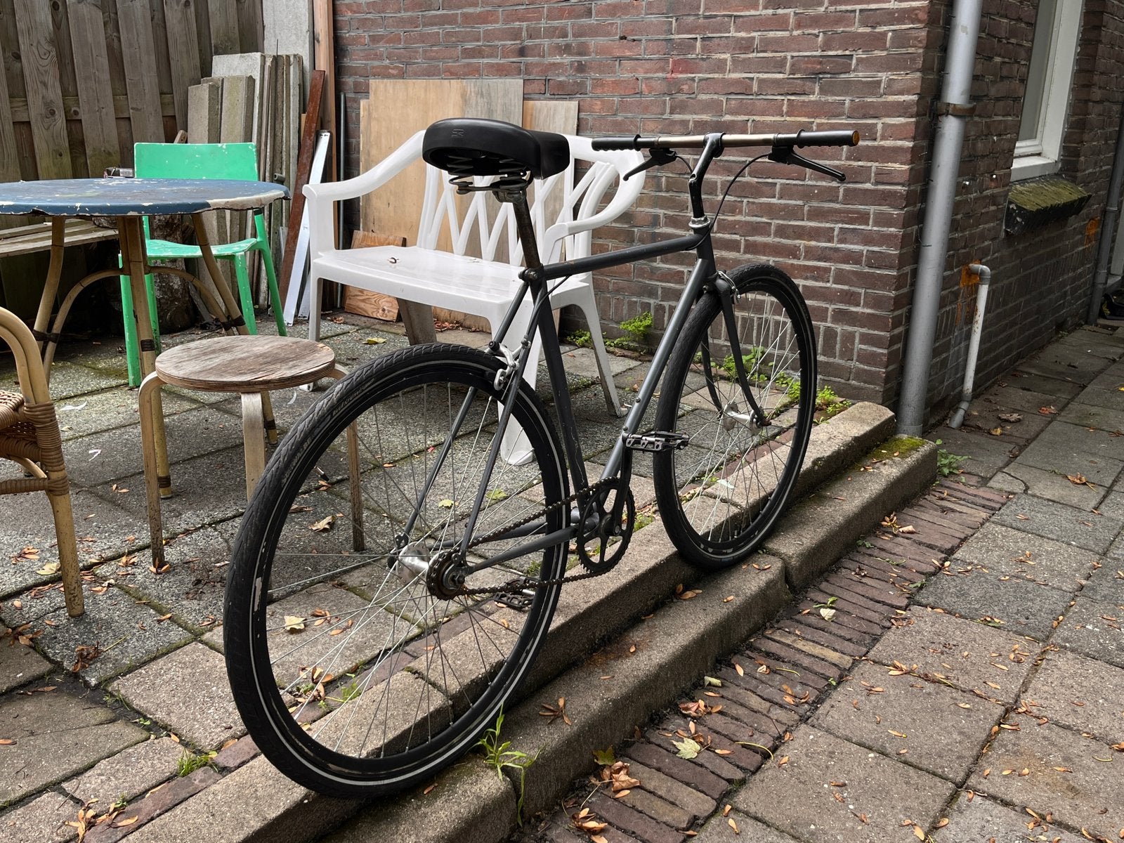 Singlespeed stadsfiets, Gebruikt, Velgrem, 53 tot 57 cm, Ophalen