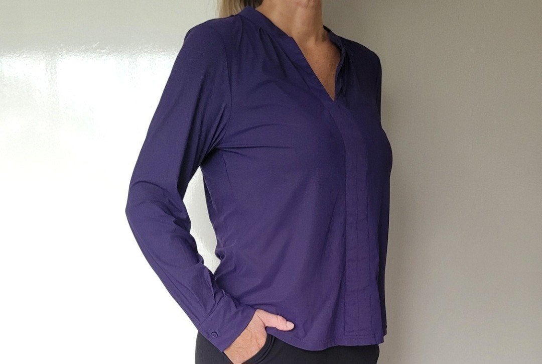 Studio Anneloes blouse M Paars Travelstof Top, Maat 38/40 (M), Studio Anneloes, Verzenden, Paars