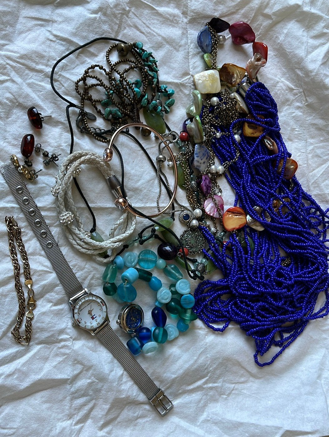Lot van sieraden, Ophalen of Verzenden, Gebruikt, Overige kleuren, Overige materialen