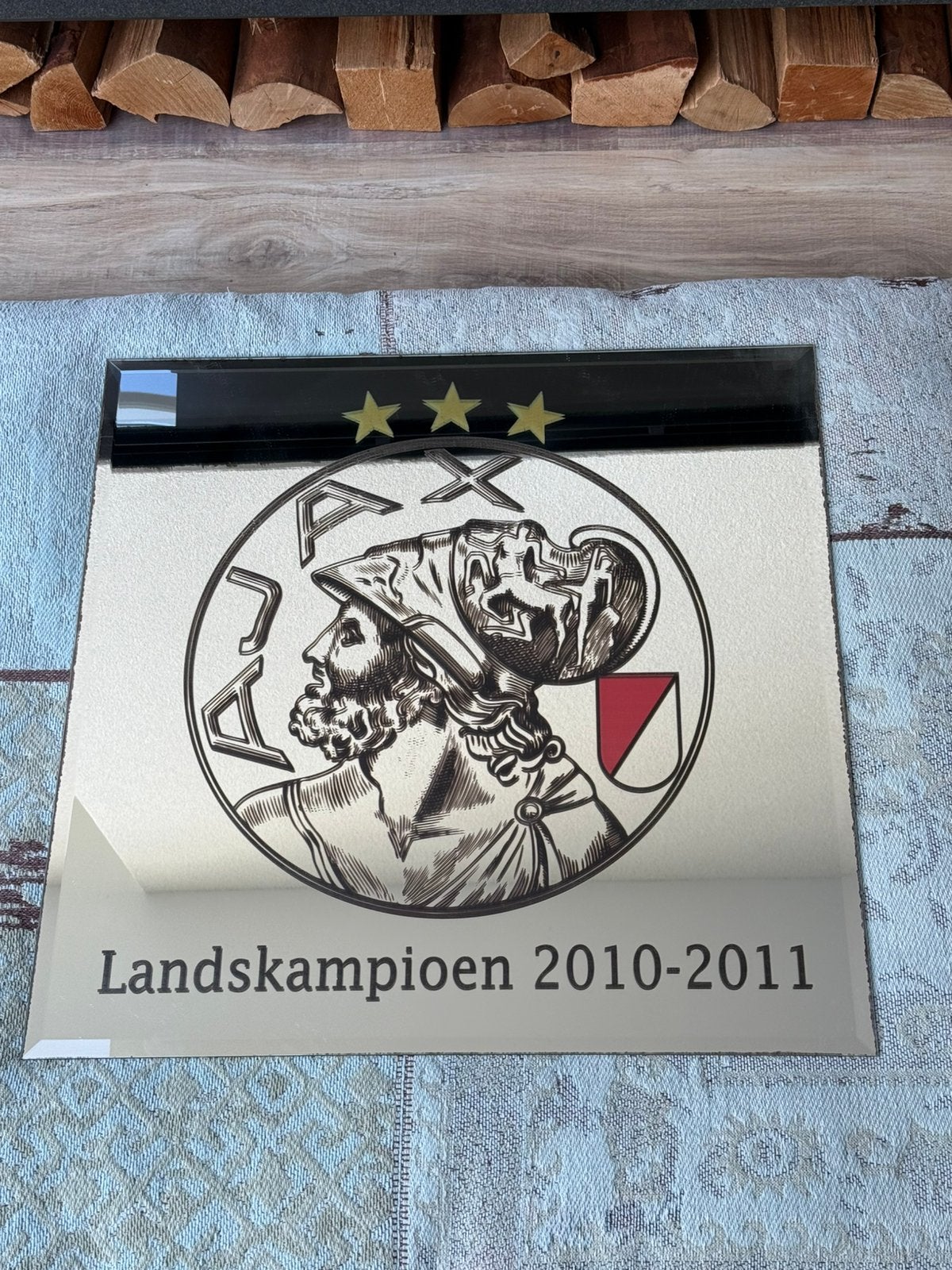 Ajax Landskampioen 2010-2011 wandbord – 3 sterren – uniek, Ophalen, Zo goed als nieuw, Ajax, Overige typen