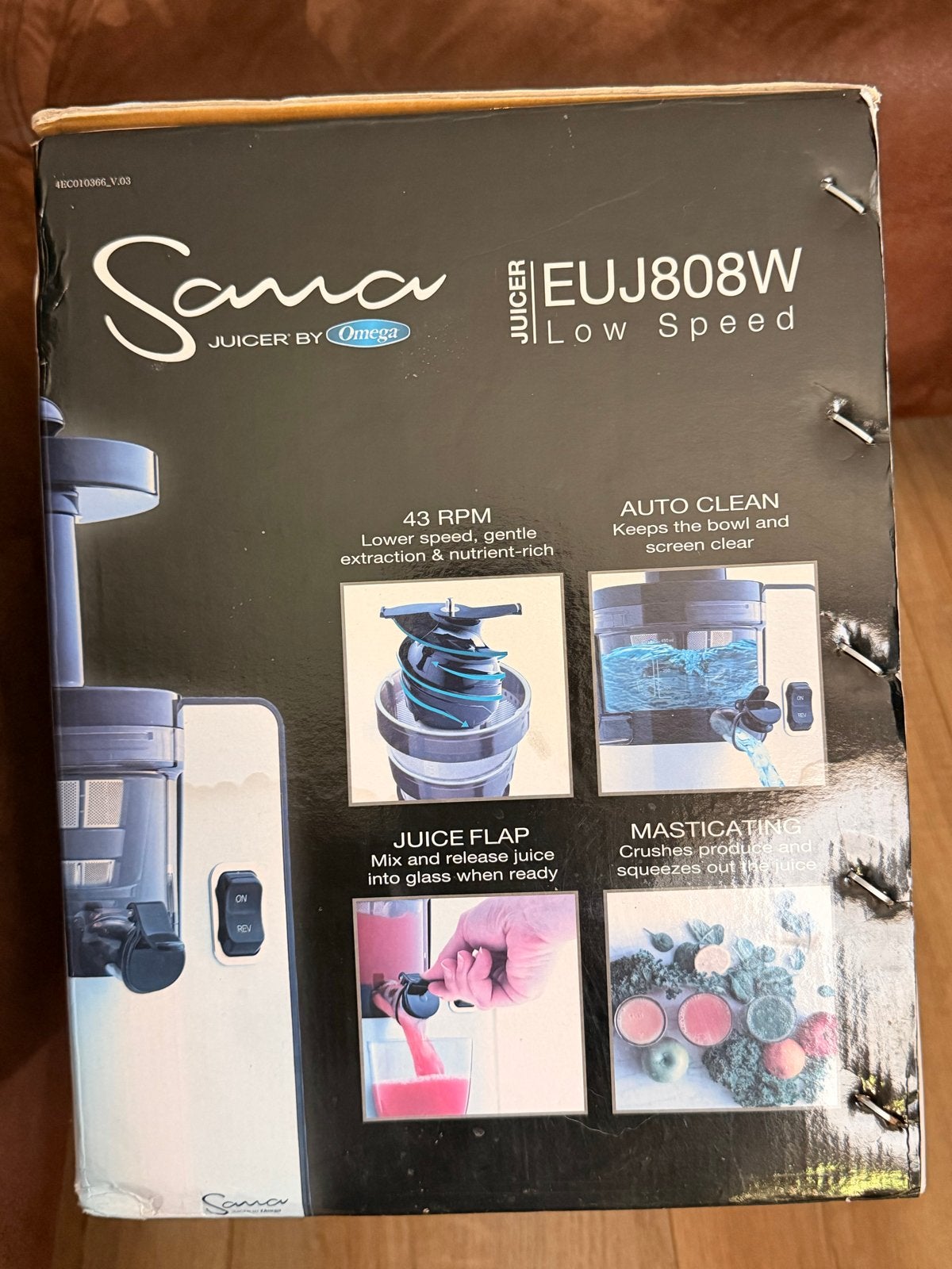 Sana Juicer by Omega EUJ808W Slow Speed Juicer, Witgoed en Apparatuur, Ophalen of Verzenden, Nieuw, Elektrisch, Slowjuicer