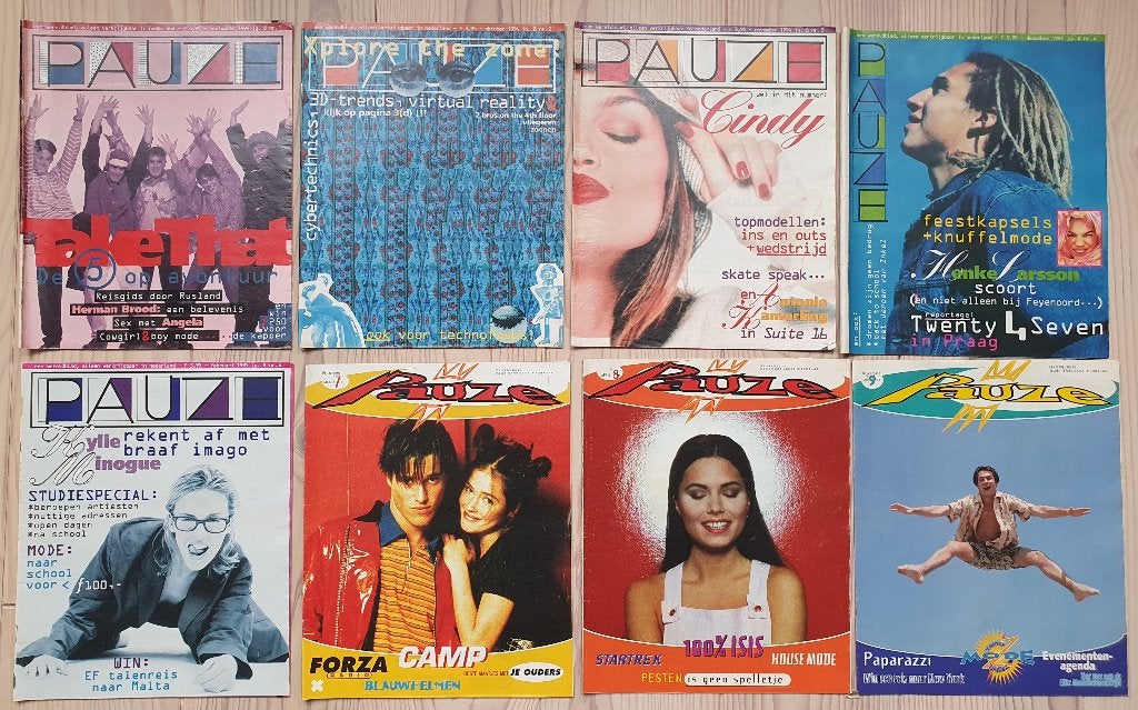 Pauze, tijdschrift uit de jaren '90: 8e jaargang 1994-1995, Verzenden, Zo goed als nieuw, Overige typen