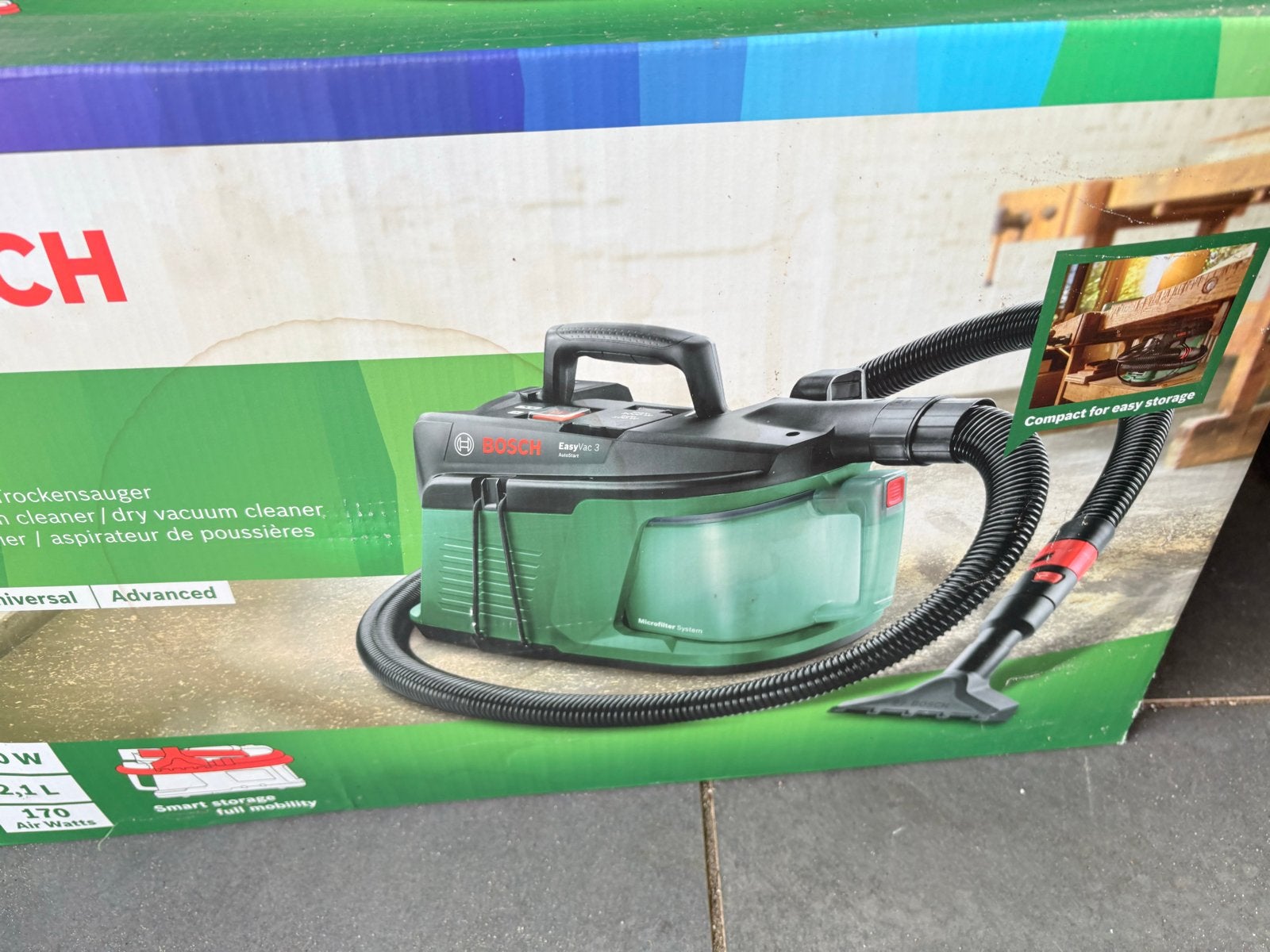 Bosch EasyVac 3 alleszuiger -, Witgoed en Apparatuur, Stofzuigers, Ophalen, Bosch, Zo goed als nieuw, Industriële stofzuiger