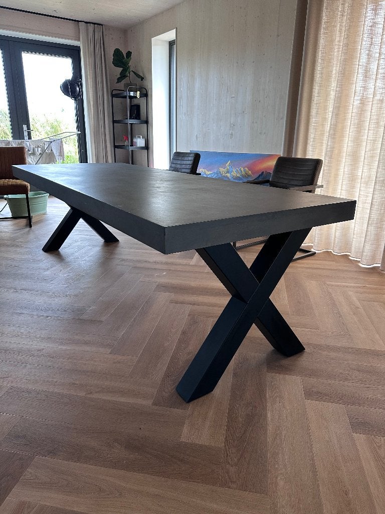 Eettafel beton 260 cm, Huis en Inrichting, Tafels | Eettafels, Ophalen, Overige materialen, Gebruikt, Stoer