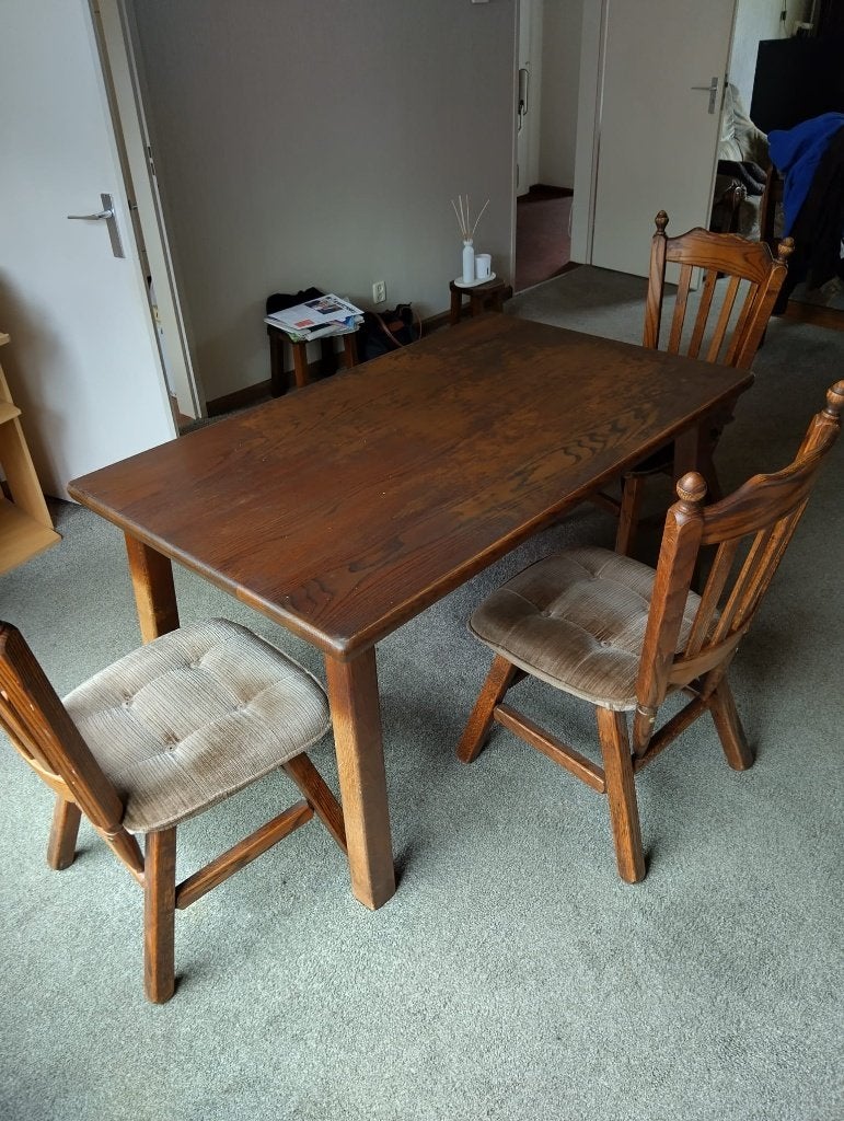 3 houten eetkamerstoelen gratis af te halen, Ophalen, Hout, Gebruikt, Klassiek