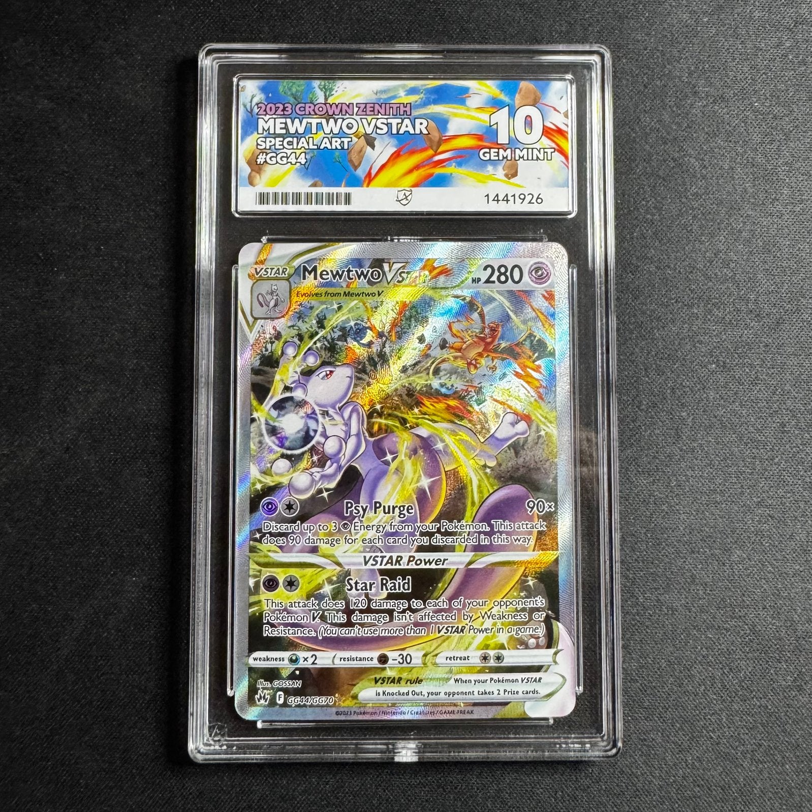Pokémon Mewtwo GG44/GG70 ACE 10 Crown Zenith, Hobby en Vrije tijd, Ophalen of Verzenden, Zo goed als nieuw