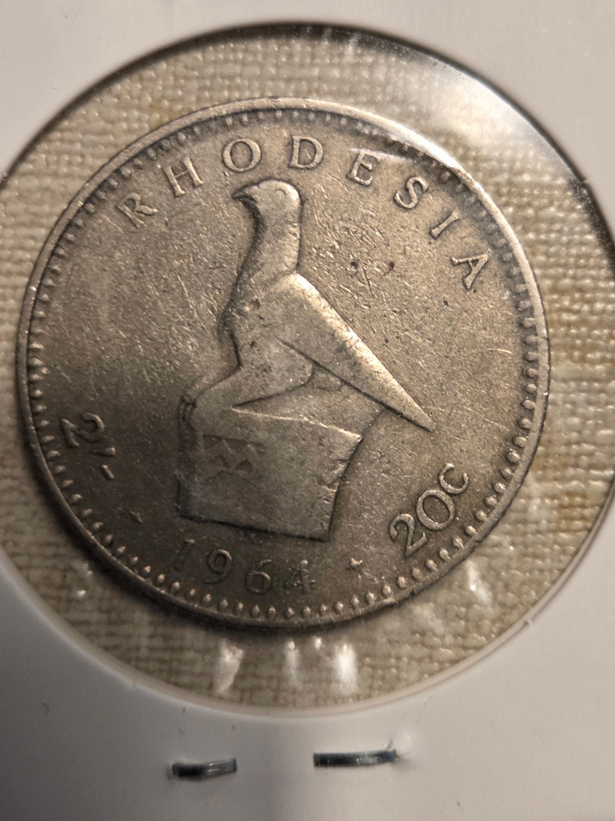 Rhodesië 20 Cent 1964 - Elizabeth II Munt, Ophalen of Verzenden, Zuid-Azië, Losse munt, Zilver