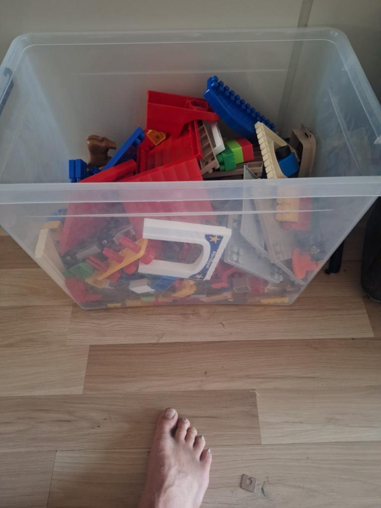 Grote bak met diverse Duplo bouwstenen en onderdelen, Ophalen of Verzenden, Gebruikt, Losse stenen, Duplo
