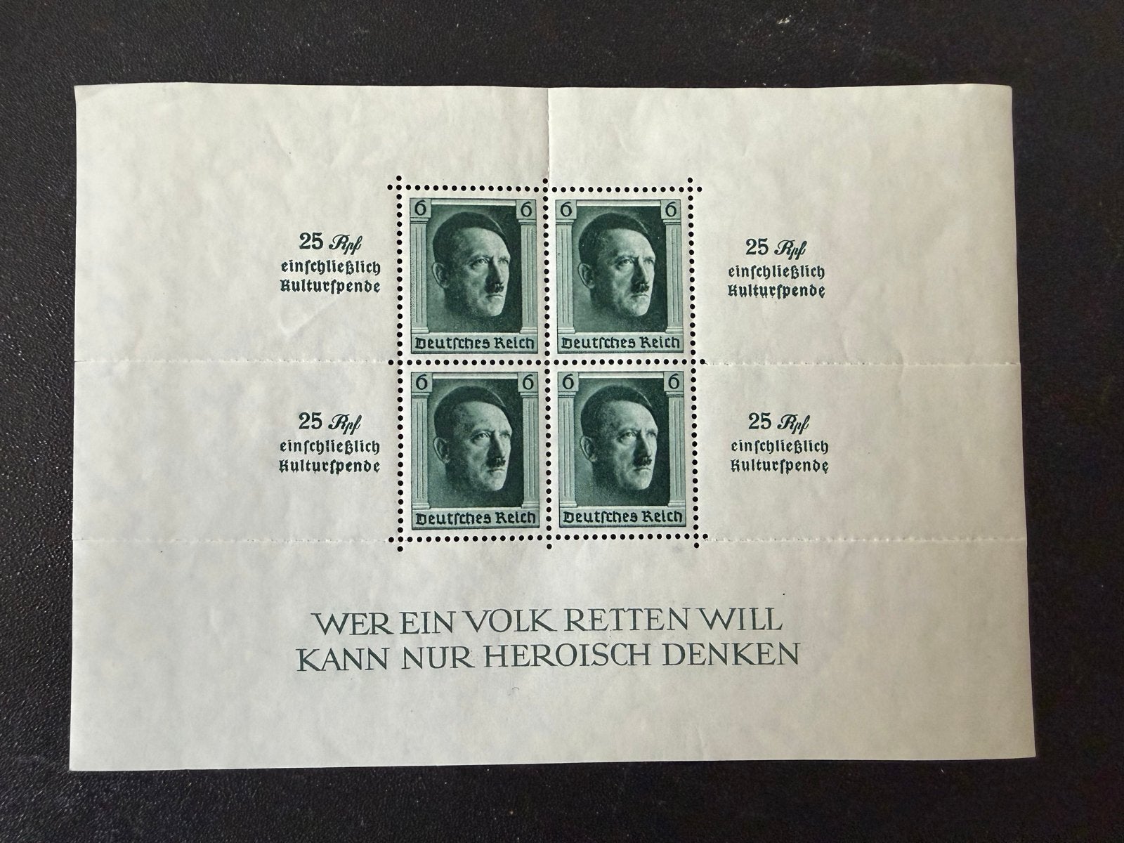 Zeldzaam postzegelblok Adolf Hitler, Deutsches Reich, Ophalen of Verzenden, Duitse Keizerrijk, Postfris