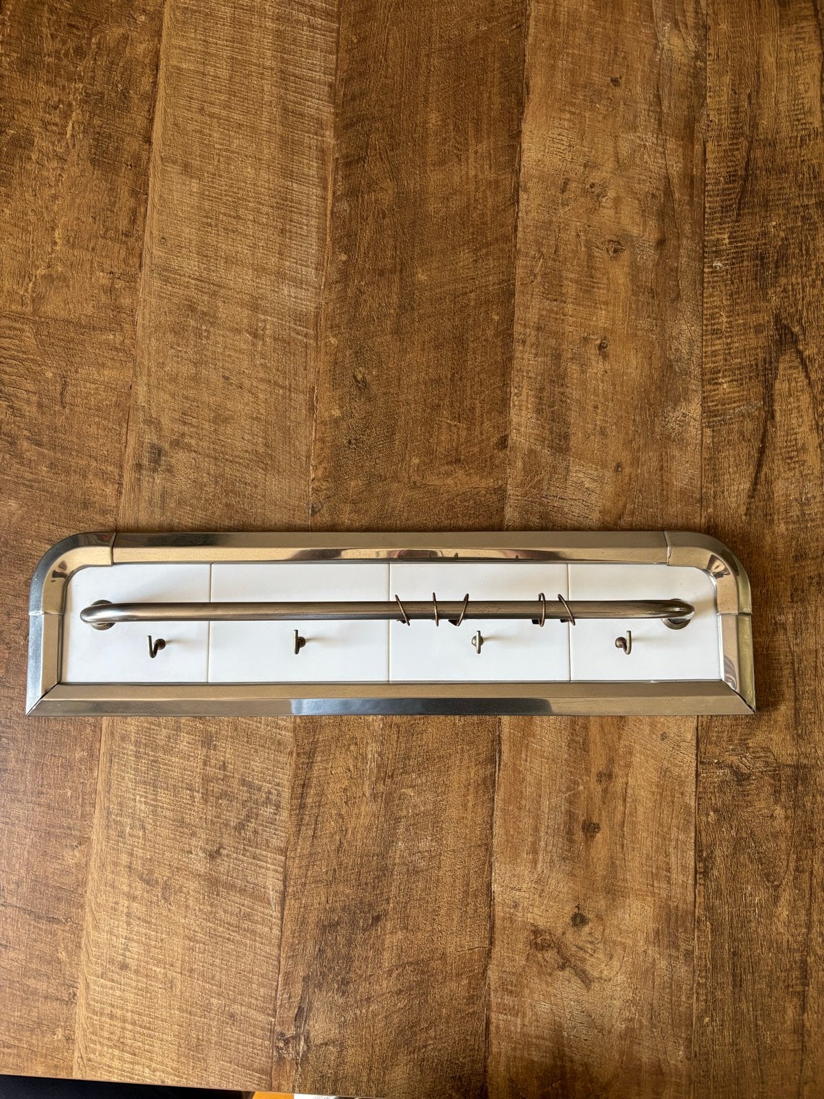 Vintage Handdoekrekje met Tegels en Chroom, Antiek en Kunst, Ophalen of Verzenden