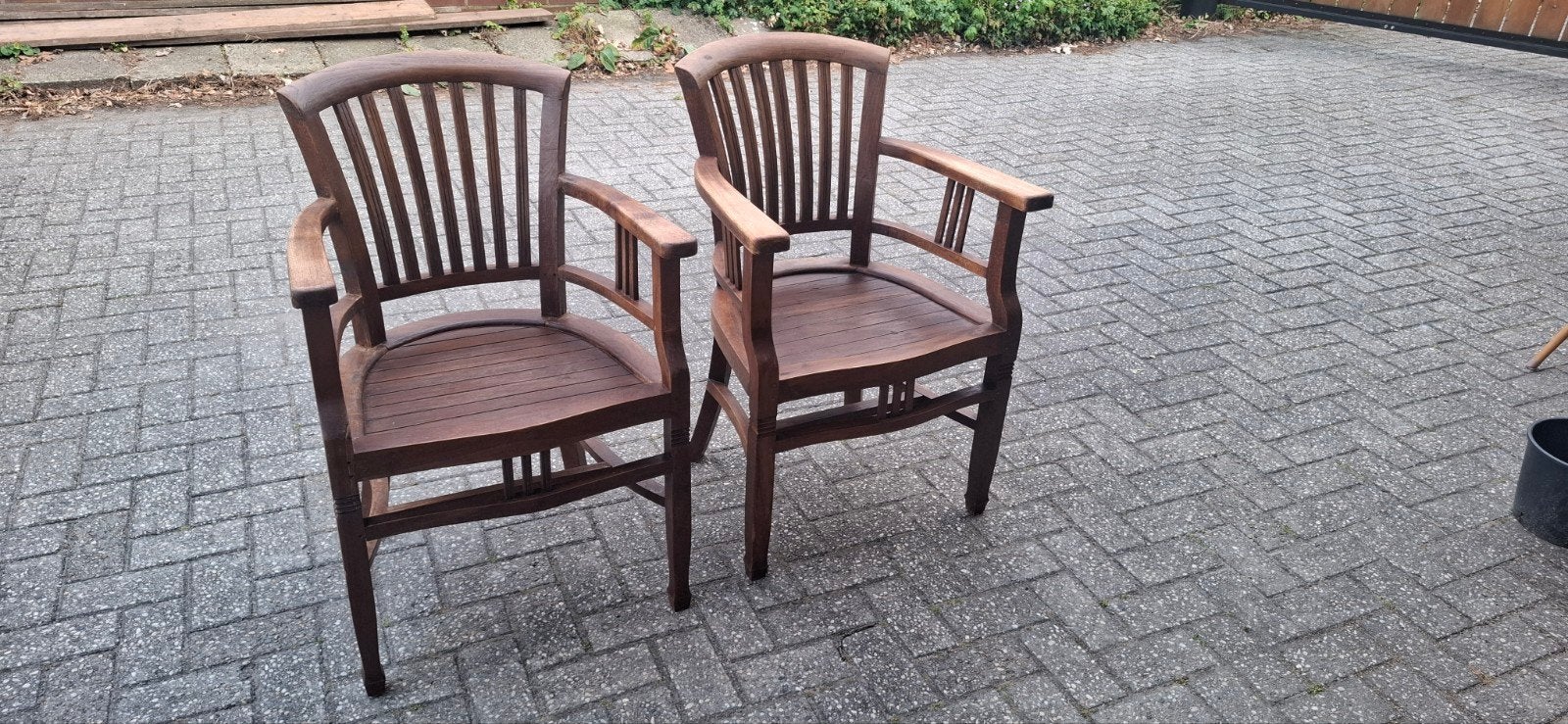 Set van 2 vintage Tuinstoelen met armleuningen, Ophalen