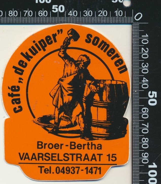 Sticker: Cafe De Kuiper - Someren, Ophalen of Verzenden, Zo goed als nieuw, Bedrijf of Vereniging