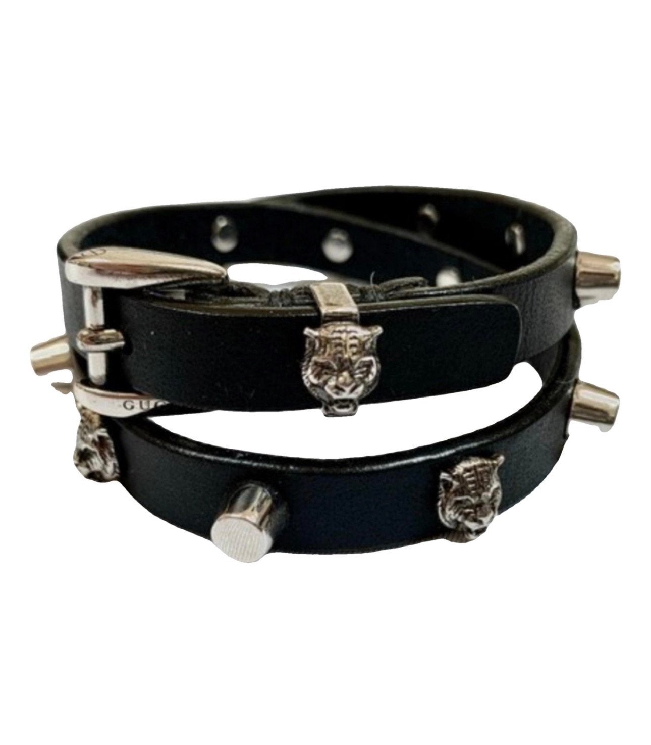 Gucci lederen armband met studs, Ophalen of Verzenden, Zo goed als nieuw, Zwart, Leer