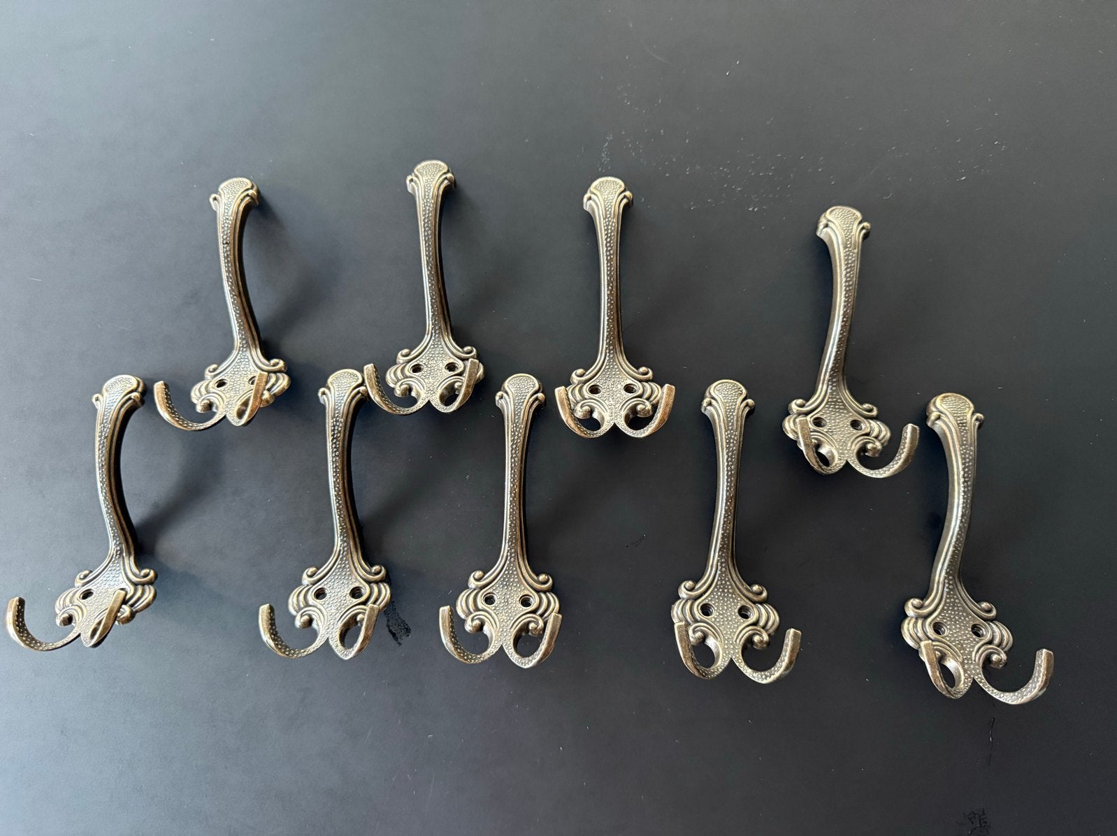 Siro bronzen jas- en hoedhaken 9 stuks landelijk klasiek, Wandhaken, Ophalen of Verzenden, Zo goed als nieuw, Minder dan 100 cm