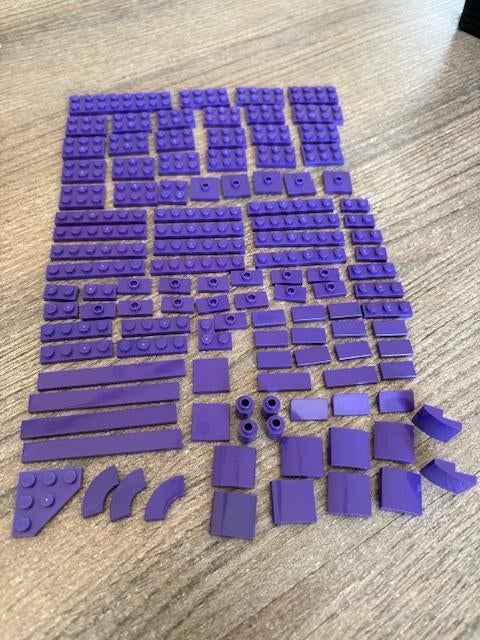 lego div. plaatjes, tegels paars (zie foto's), Ophalen of Verzenden, Zo goed als nieuw, MOC (eigen creatie), Lego