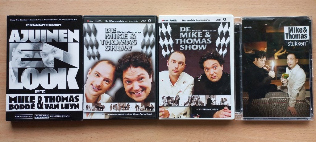 4x Mike & Thomas / Ajuinen & Look 7Disc Set 1 koop, Stand-up of Theatershow, Verzenden, Alle leeftijden, Nederlands