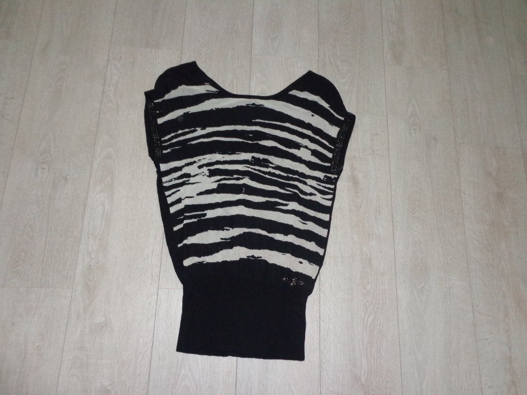 zebraprint damestuniek van Guess, maat M, Ophalen of Verzenden, Gedragen, Maat 38/40 (M), Zwart