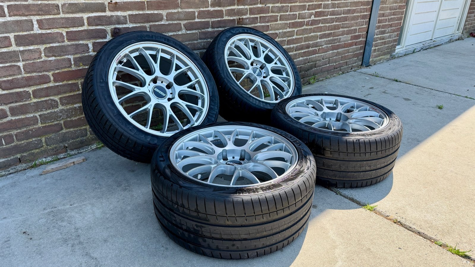 Breedset RAYS Homura 2x8 GT 18 inch velgen met verse banden, Auto-onderdelen, Banden en Velgen, Ophalen, 18 inch, Banden en Velgen