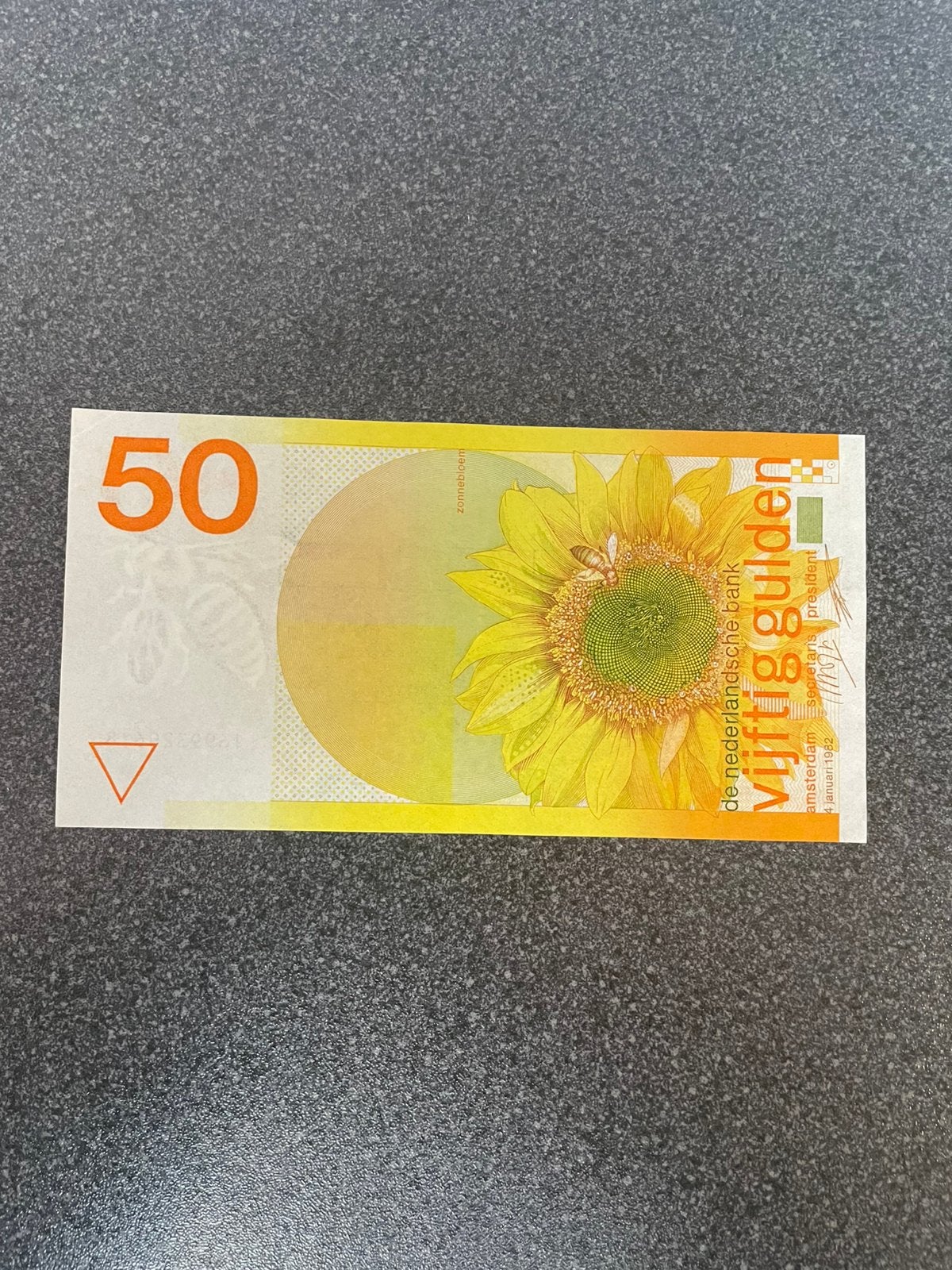 50 gulden zonnebloem 1982 prachtig!, Ophalen of Verzenden, 50 gulden