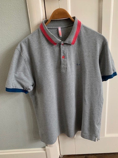 ***Sun68*** heren poloshirt – Grijs, maat L (ZGAN), Maat 52/54 (L), Ophalen of Verzenden, Zo goed als nieuw, Grijs
