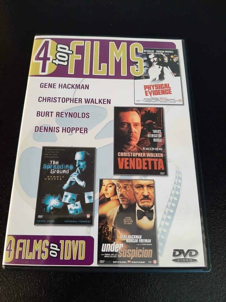4 Topfilms op 1 dvd, Gene Hackman, Burt Reynolds!, Vanaf 16 jaar, Ophalen of Verzenden, Gebruikt, Overige genres