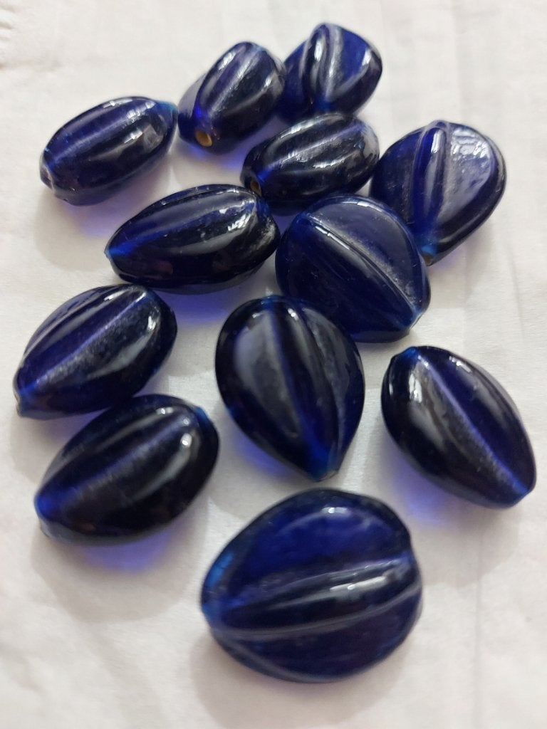 Aparte vorm donkerblauwe glaskralen, Verzenden, Nieuw, Kraal