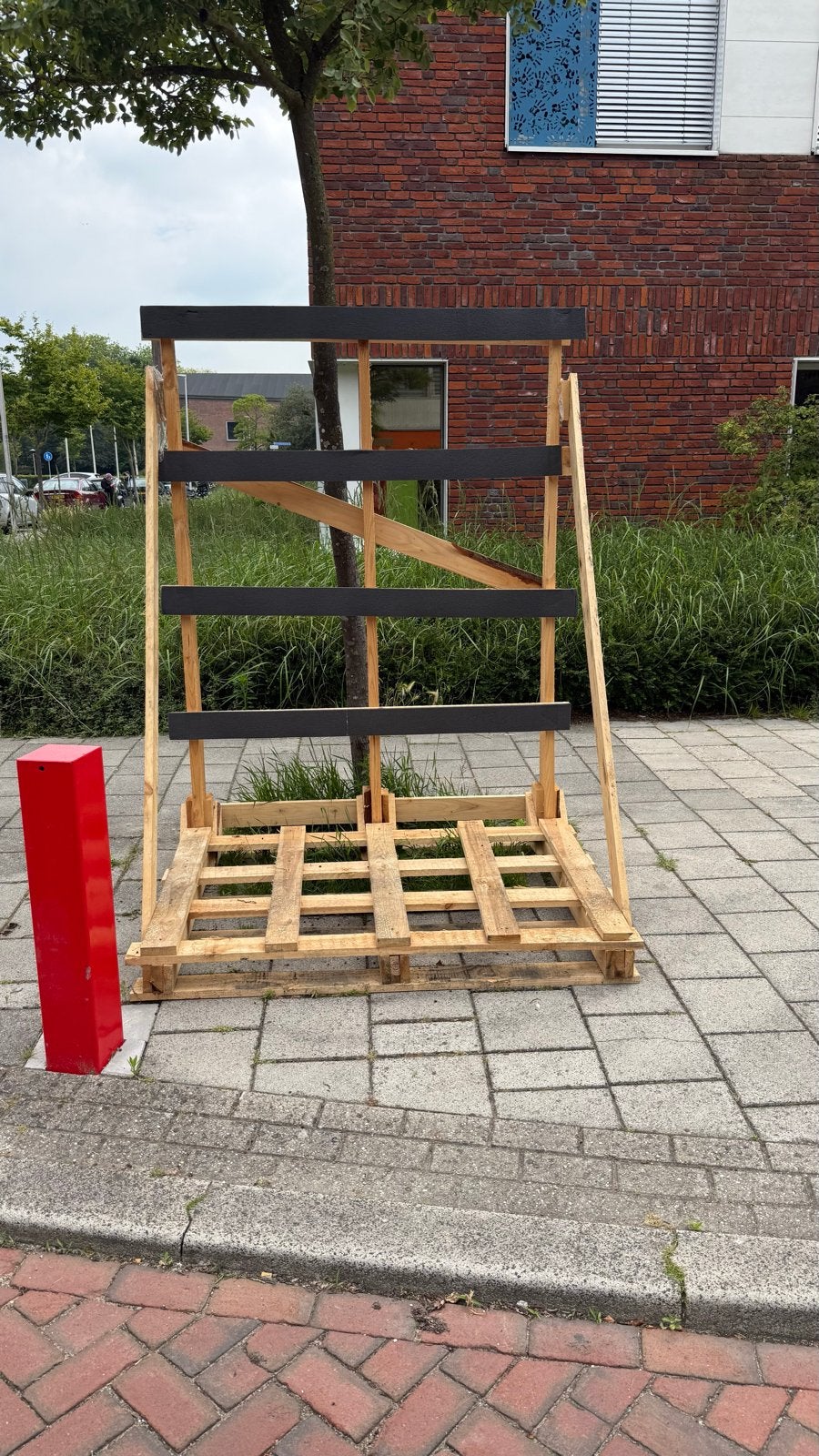 Stevige houten palletstelling (pallet), Ophalen, Gebruikt