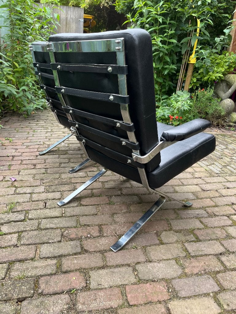 2 Fauteuils COR, Kjaerholm stijl vintage, Huis en Inrichting, Fauteuils, Gebruikt, 75 tot 100 cm, Leer, 50 tot 75 cm