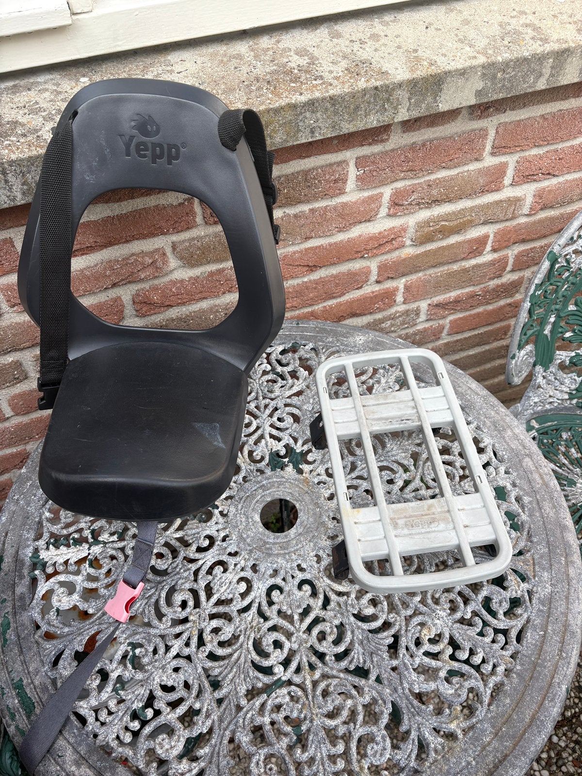 Yep fietsstoeltje met opzetdrager, Ophalen, Gebruikt