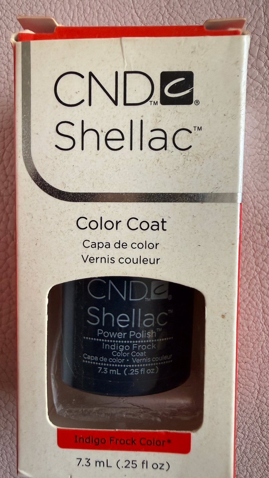 CND kleur  Indigo Frock Shellac, Verzenden, Zo goed als nieuw, Handen en Nagels, Make-up