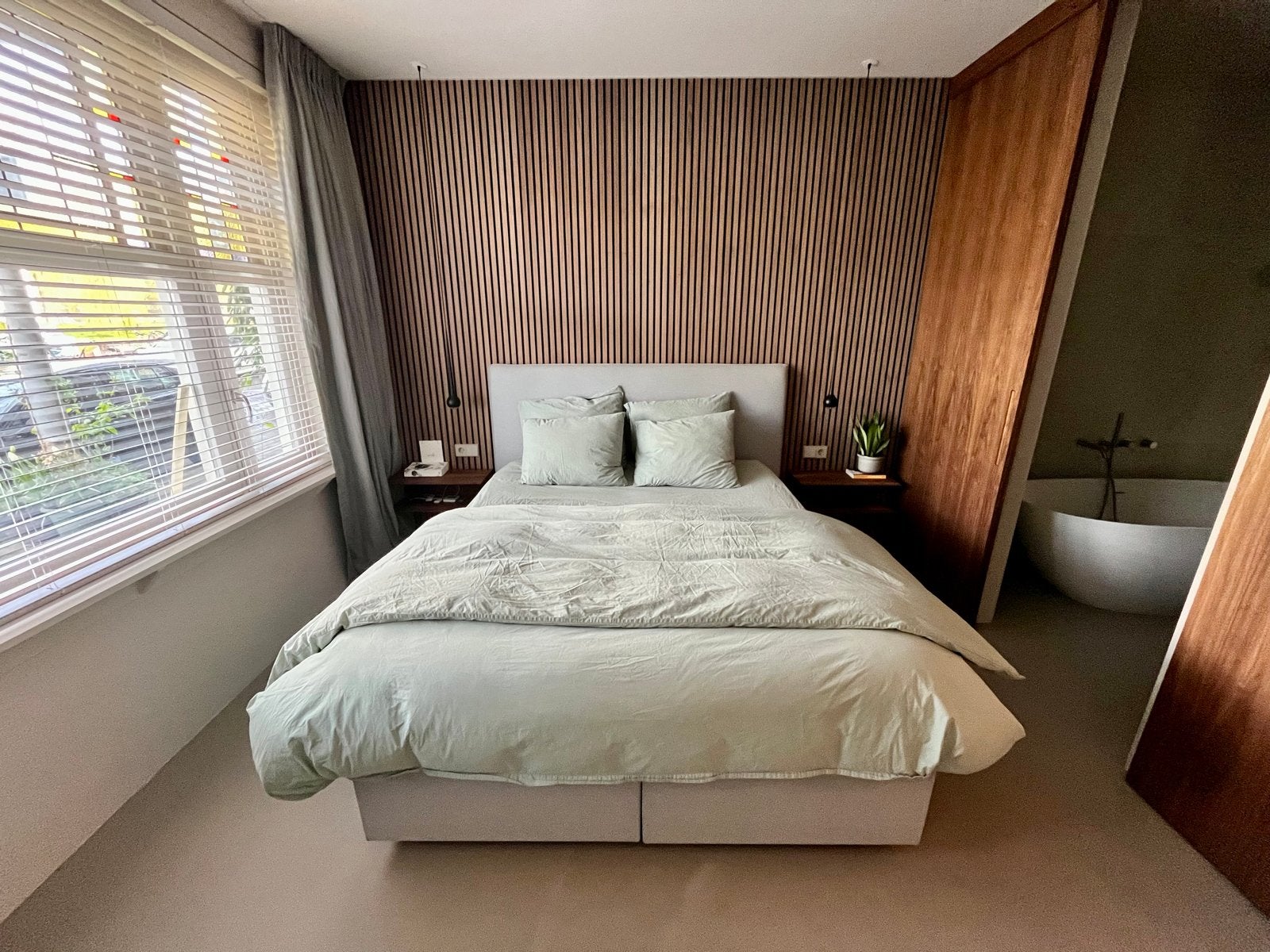 Swiss Sense Boxspring 160x200 - licht grijs, Ophalen, Tweepersoons, Zo goed als nieuw, 200 cm