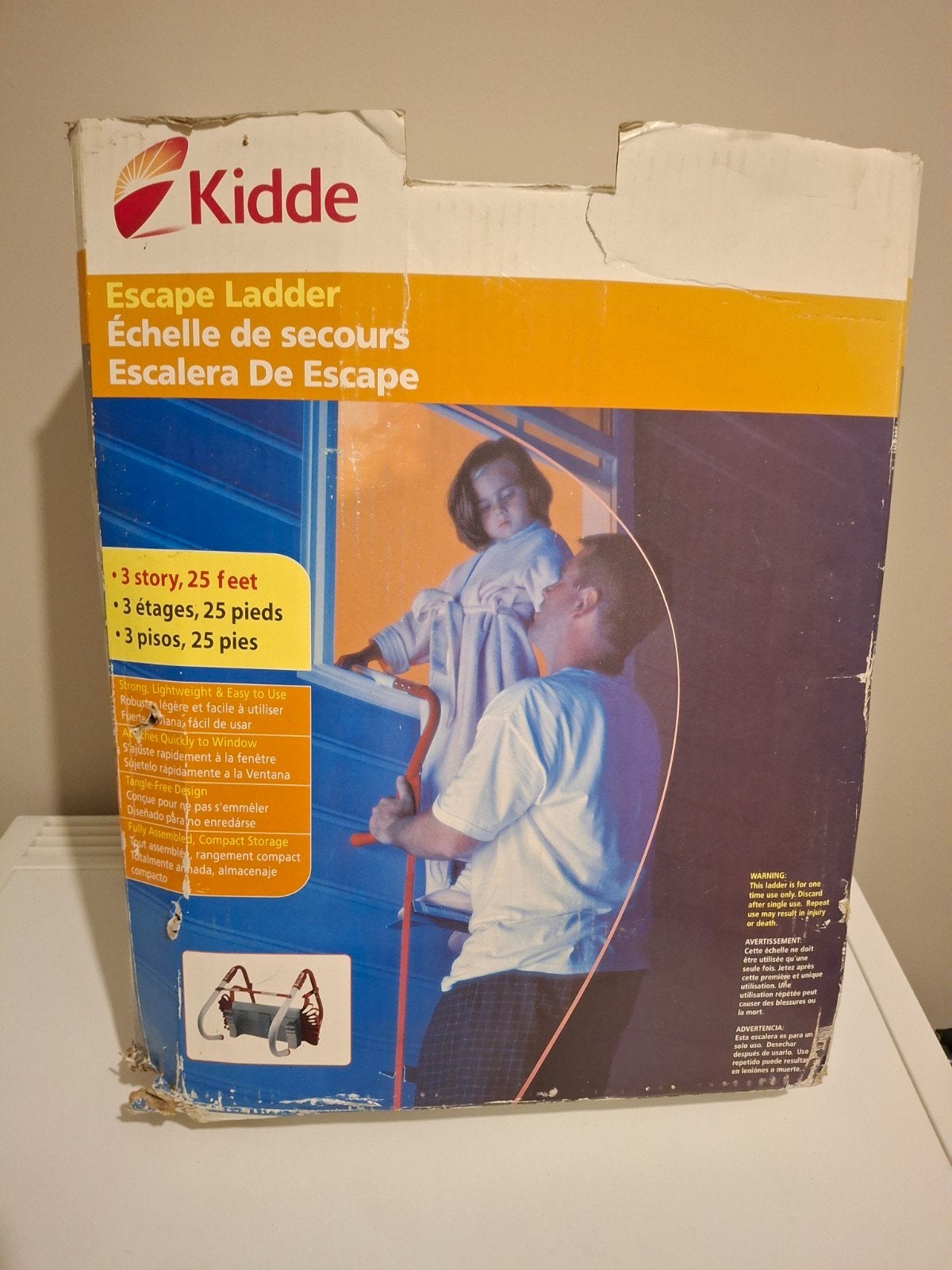 Kidde Noodladder Vluchtladder 3 Verdiepingen, 7,6m /25 voet, Ophalen