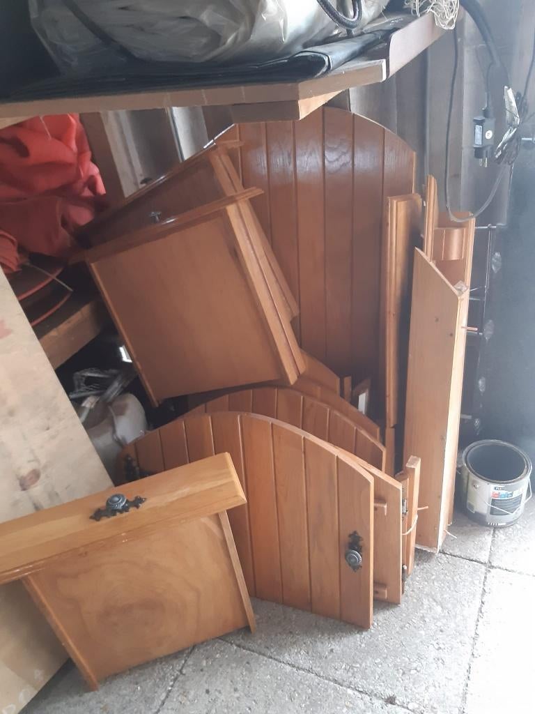 Eikenhouten keukendeurtjes en lades incl deurbeslag, Ophalen, Gebruikt, 50 tot 100 cm, Minder dan 100 cm