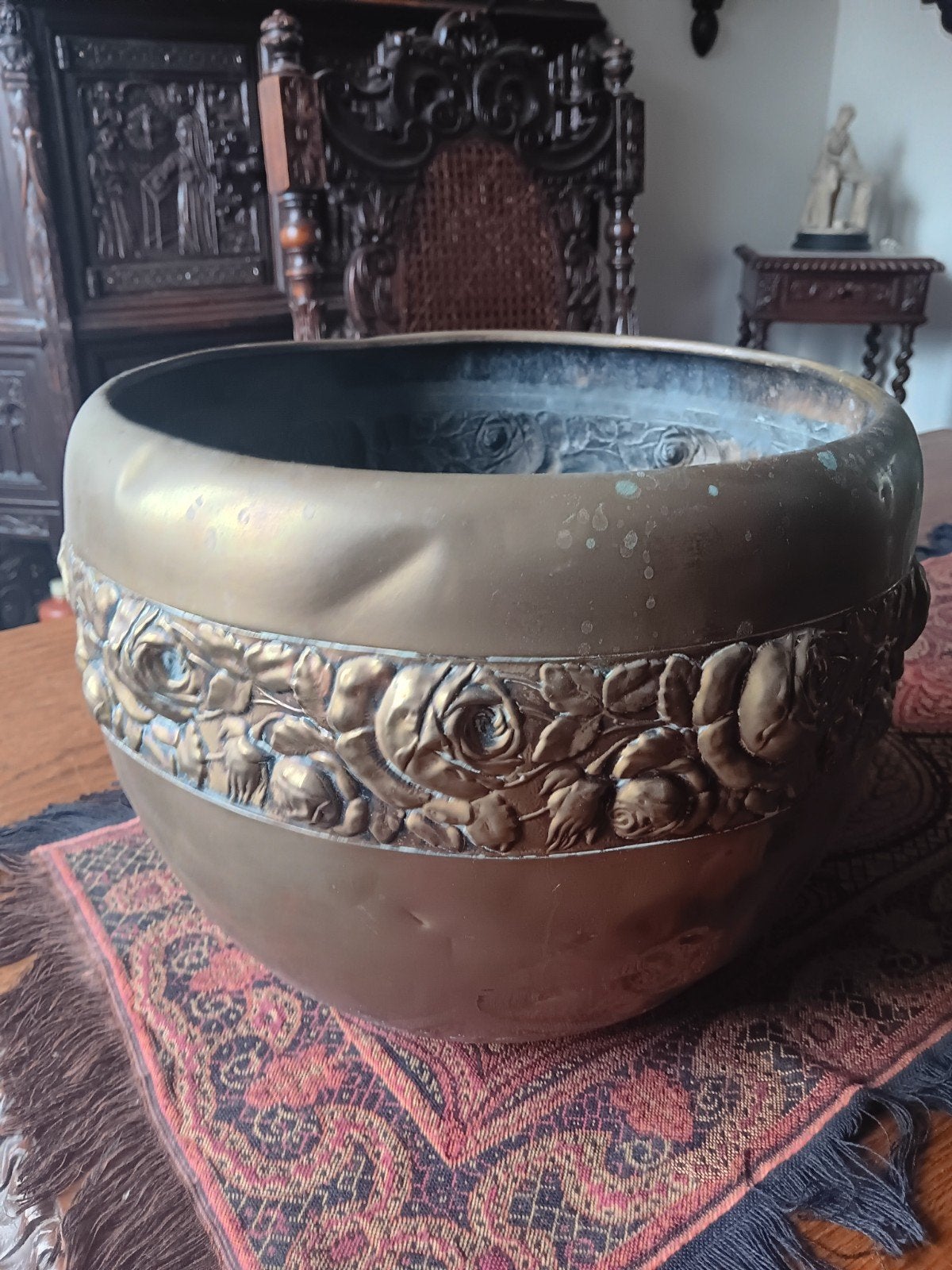 art nouveau koperen bloempot, Antiek en Kunst, Antiek | Koper en Brons, Ophalen, Koper