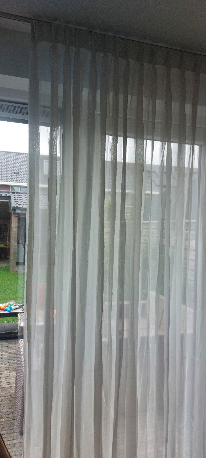 4 witte overgordijnen - 180x260-264 cm, Huis en Inrichting, Stoffering | Gordijnen en Lamellen, Gebruikt, 200 cm of meer, Wit
