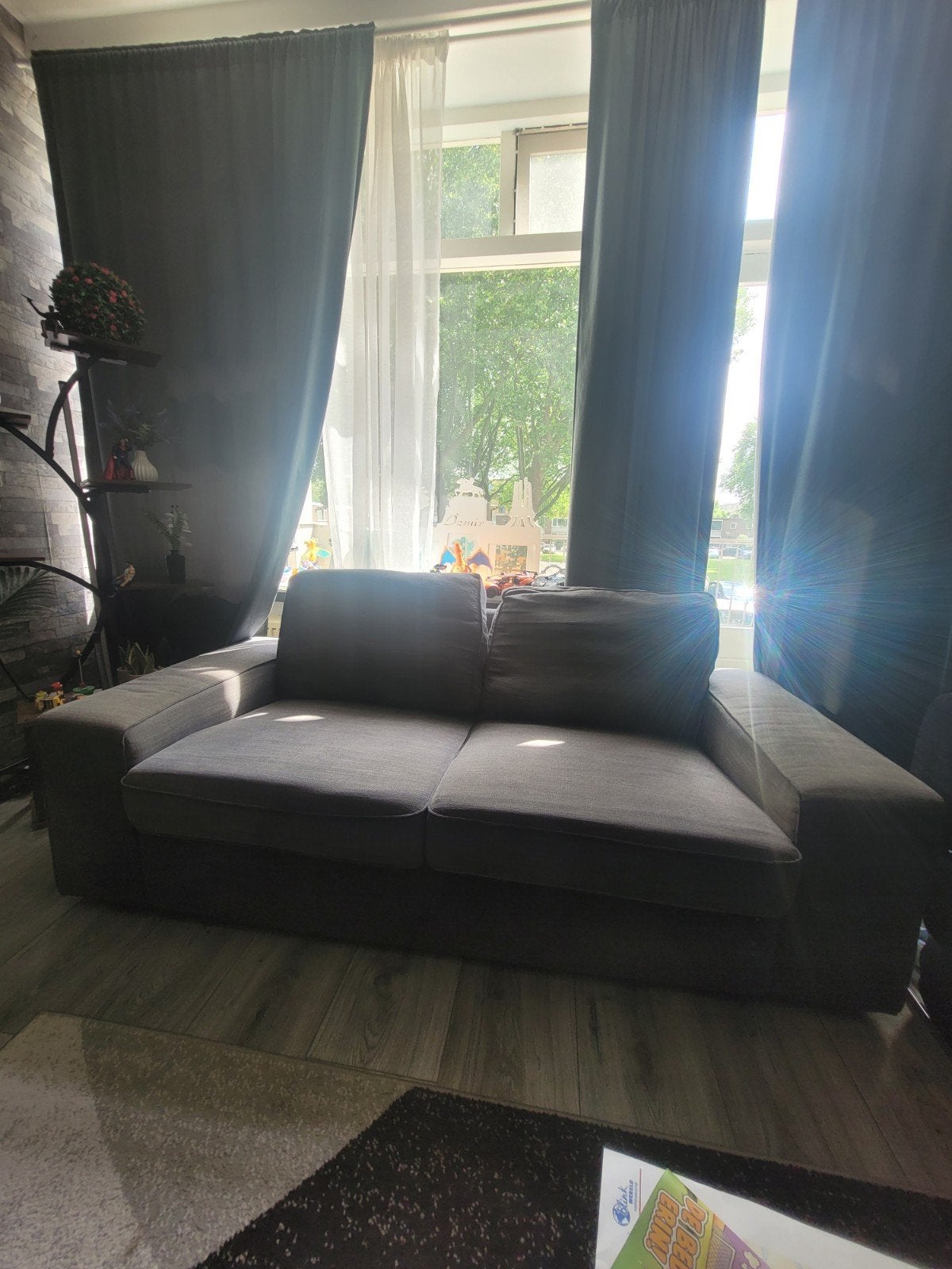 IKEA KIVIK 3-zitsbank, Tibbleby beige/grijs, Ophalen, Gebruikt, Modern, Scandinavisch, Driepersoons