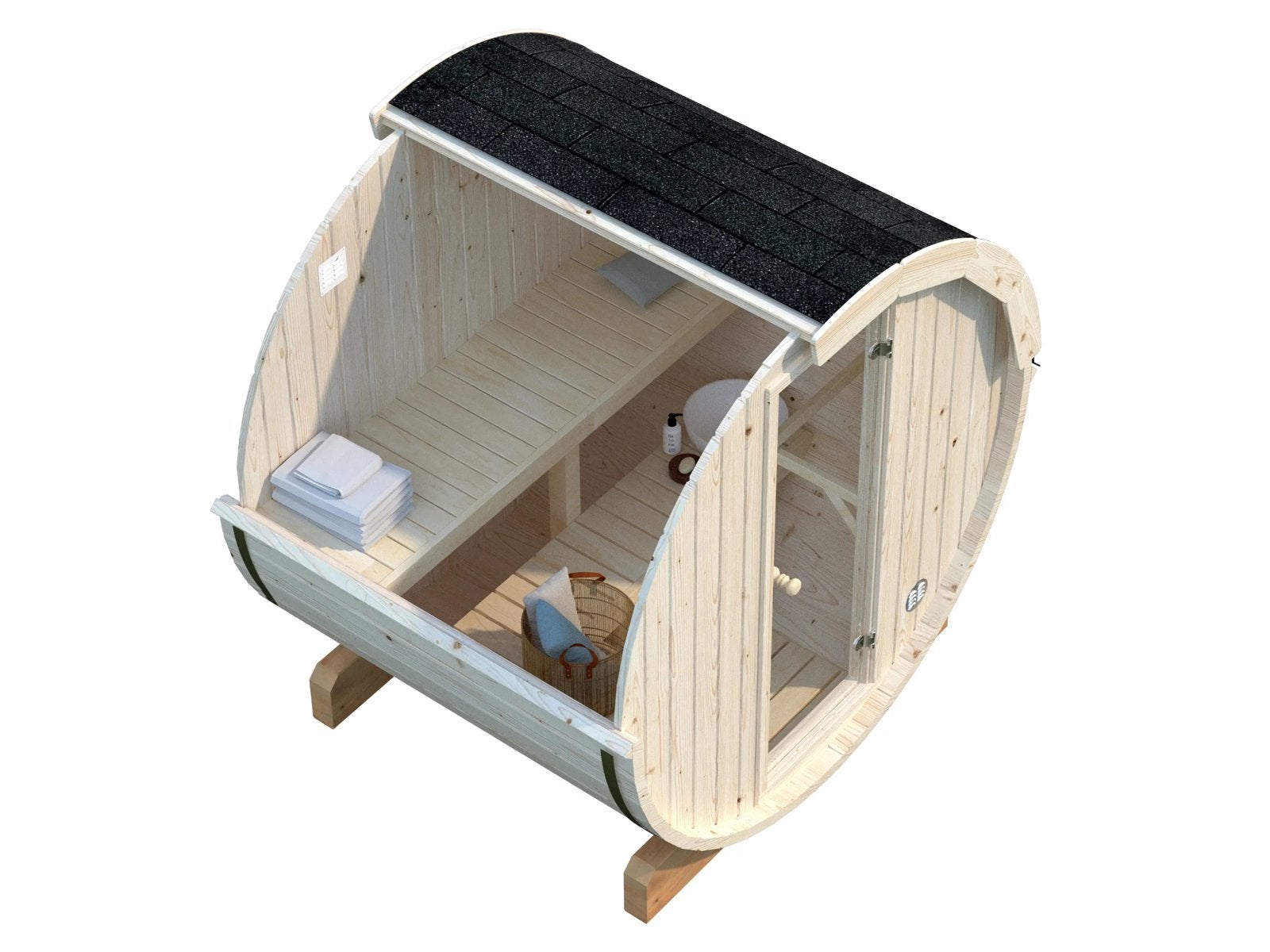 Barrel Sauna | 2 persoons | lange bankjes | Direct leverbaar, Info@inner-stillness.nl, Fins of Traditioneel, 7665VB, Inner Stillness Wellness Retreat B.V