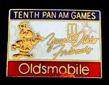 Oldsmobile Tenth Pan Am Games pin, Verzenden, Nieuw, Transport, Speldje of Pin