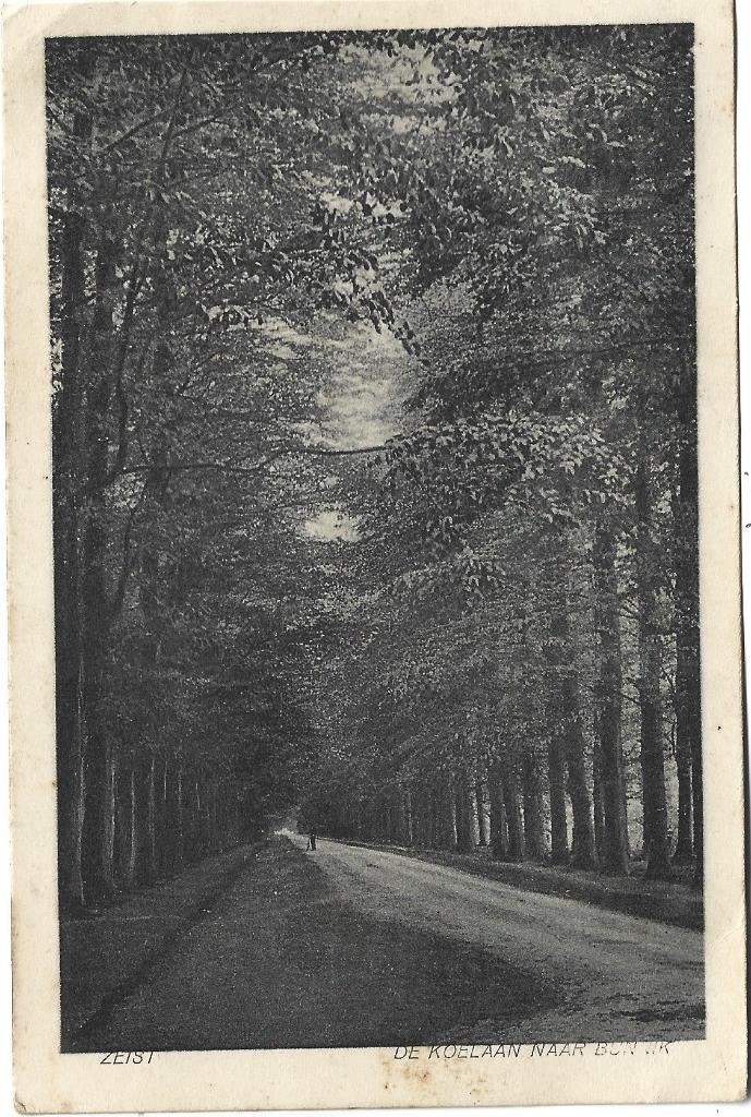 Zeist;  De Koelaan naar Bunnik, Verzenden, 1920 tot 1940, Gelopen, Utrecht