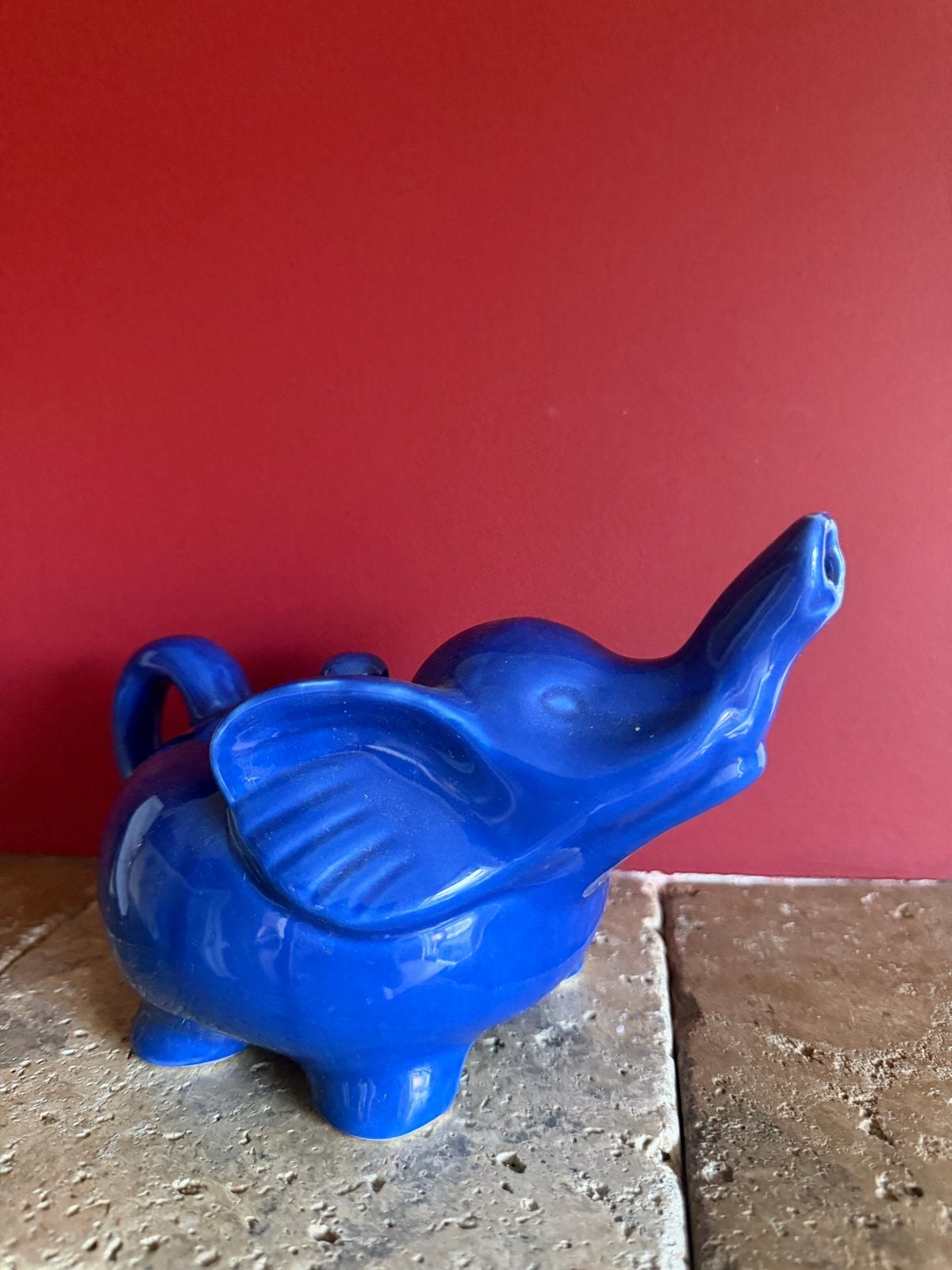 Vintage blauwe olifant theepot, Ophalen of Verzenden