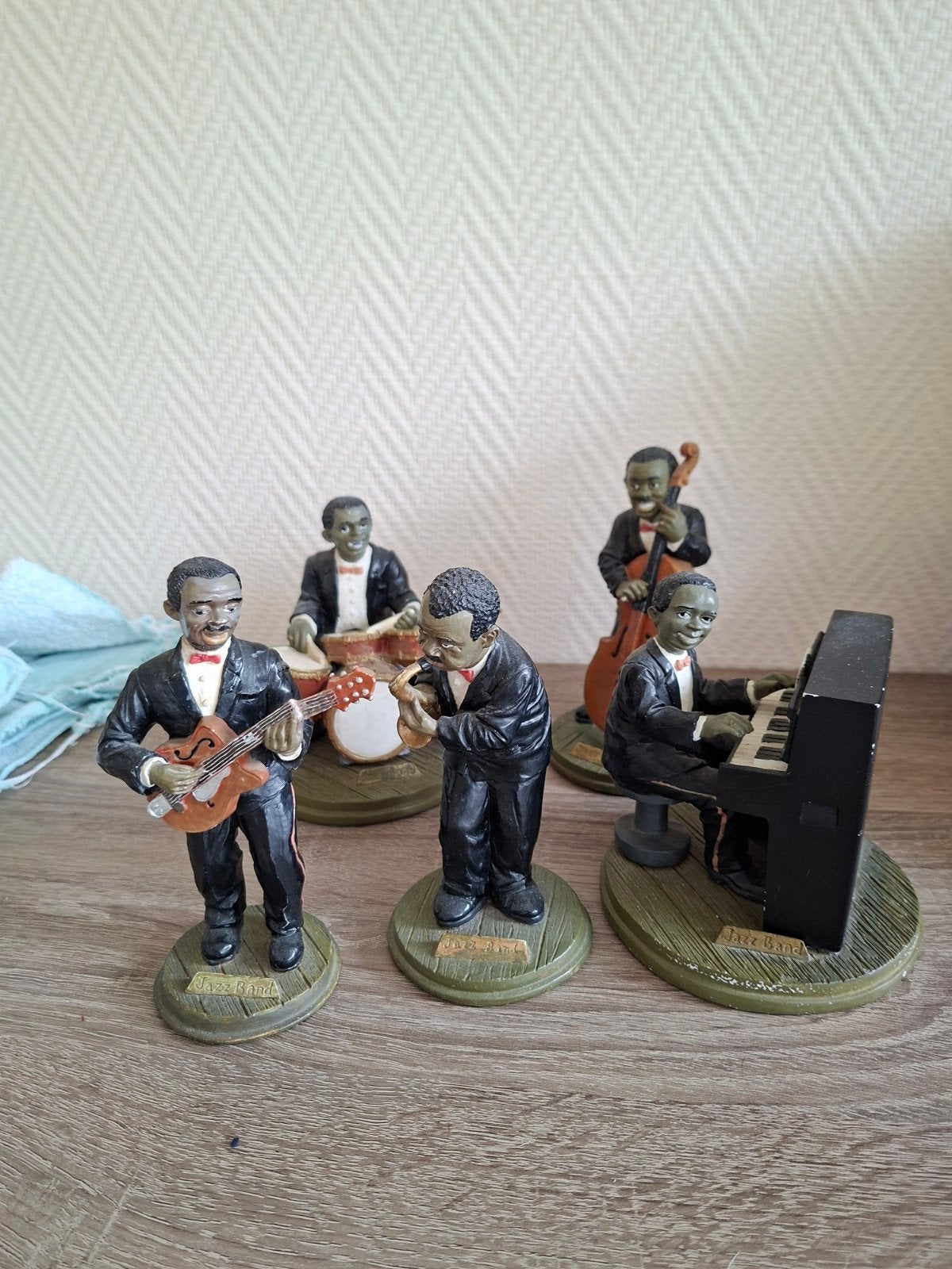 Vintage Jazz Band Beeldjes - Set van 5 Muzikanten, Ophalen, Gebruikt