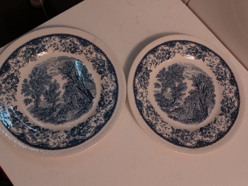 2x Vintage Ontbijtborden Royal Tudor Ware Olde England  Gaaf, Ophalen of Verzenden