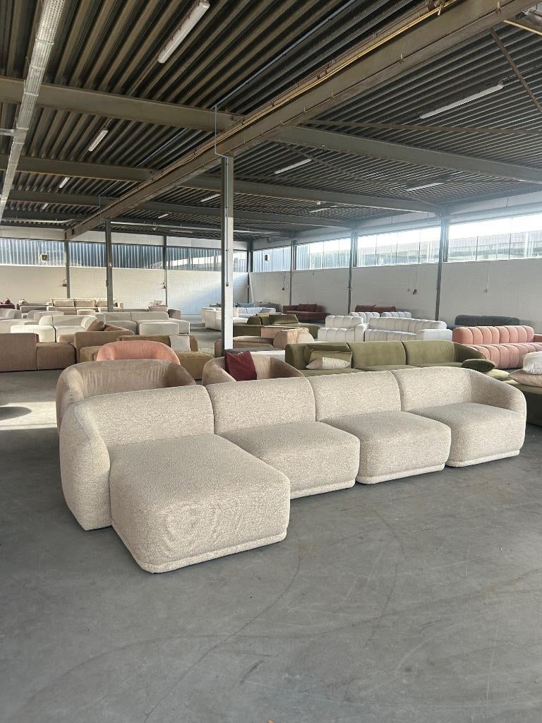 KORTING!!! showroommodellenuitverkoop 4x6sofa SALE!!, Ophalen, 300 cm of meer, Zo goed als nieuw, Modern, Modulair, Terra, Beige, Scandinavisch,
