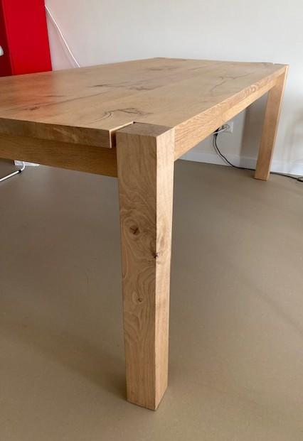 Eiken eettafel, Huis en Inrichting, Tafels | Eettafels, Ophalen, Stoer, ingehouden industrieel, Gebruikt, Eikenhout